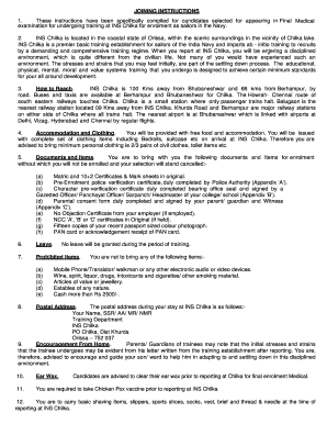 Indian Navy Joining Letter PDF  Form