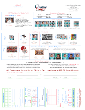 School Portrait Order Form Creative Images Photography Inc