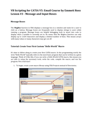 Vb Scripting for Catia V5 PDF  Form