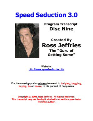 Ross Jeffries Speed Seduction PDF  Form