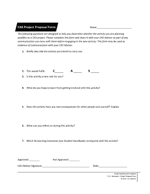 Cas Project Form