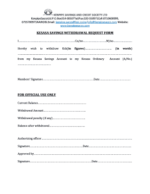 Withdrawal Request Form