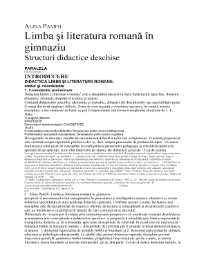 Alina Pamfil Limba Si Literatura Romana in Gimnaziu  Form