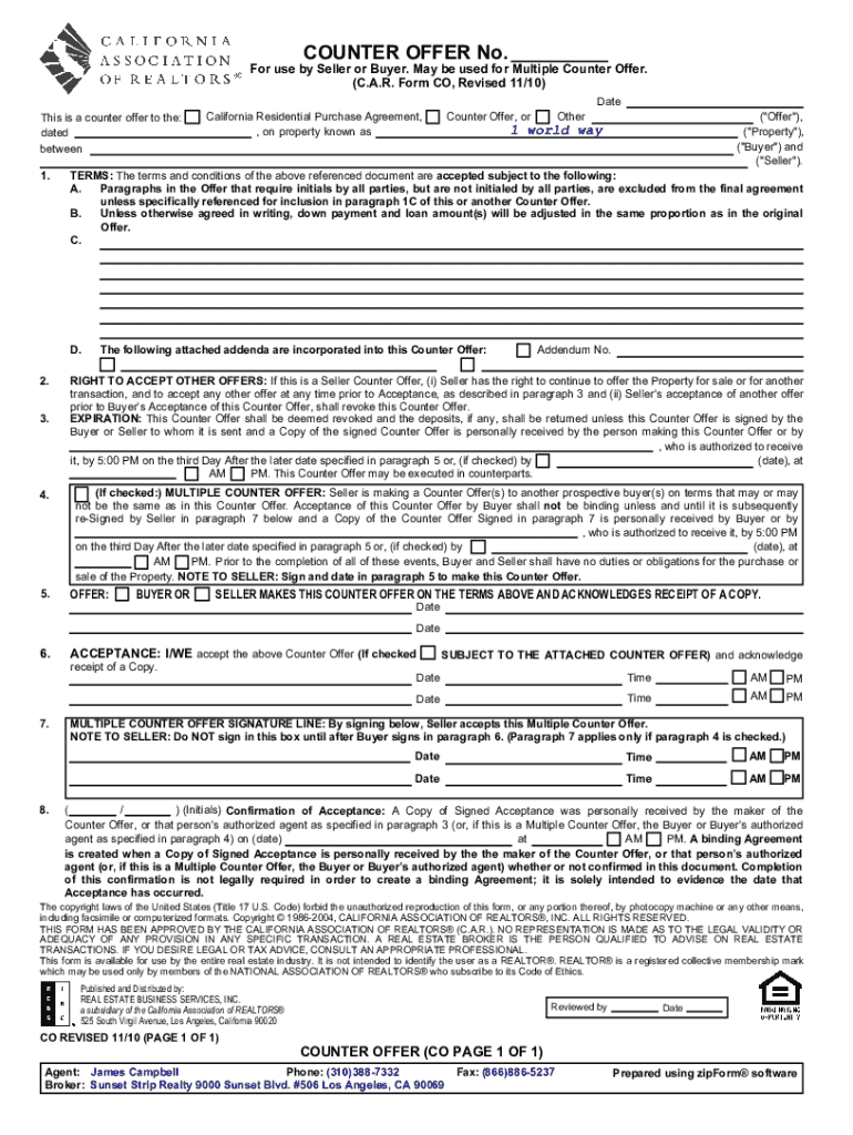 COUNTEROFFER  Form