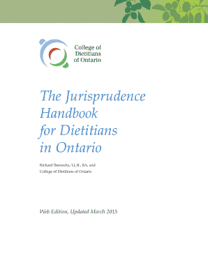 Jurisprudence Handbook for Dietitians in Ontario  Form