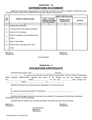 Expenditure Certificate Form