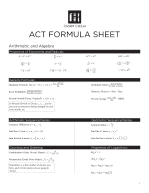 Act Formula Sheet