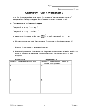 Chemistry Unit 4 Worksheet 4 Answers Key  Form