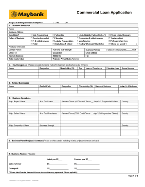 Commercial Loan Application Form PDF Maybank