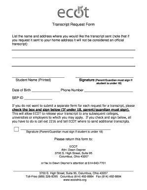 Ecot Application Form