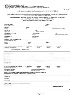 Atto Matrimonio Online  Form