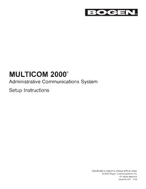 Bogen Mcds4 User Manual  Form