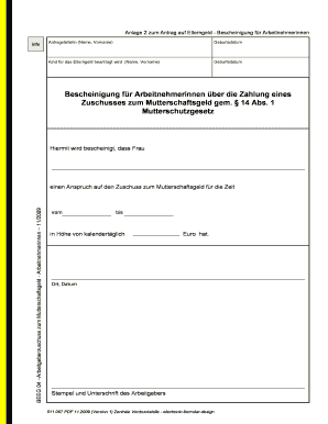 Bescheinigung F R Arbeitnehmerinnen PDF Dokument Elterngeld  Form