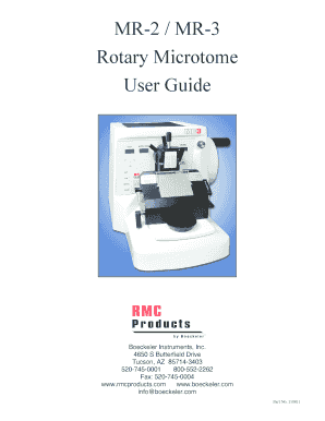 MR 2 MR 3 Rotary Microtome User Guide BRMCBoeckelerb  Form