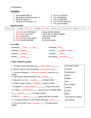 Spanish 1 Final Exam  Form