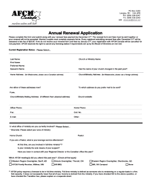 Afcm Canada  Form