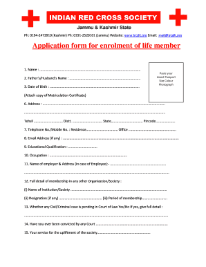 Red Cross Membership Registration  Form