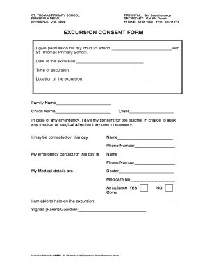 Excursion Form Template