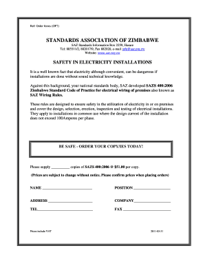 Zesa House Wiring Regulations Form
