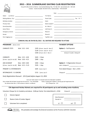 Skateboarding Registration Form