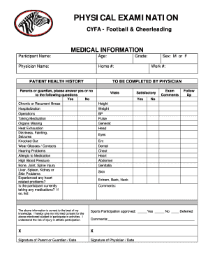 Football Physical Form