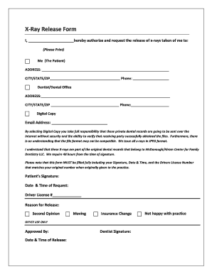 Xray Release Form