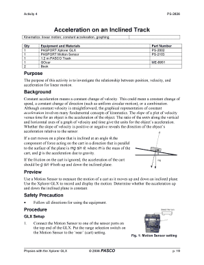 Inclined Plane Experiment Lab Report PDF  Form