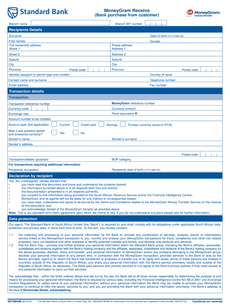  MoneyGram Receive Bank Purchase from Customer Branch Name Branch IBT Number Recipients Details Surname Date of Birth YYYYMMDD Fi 2013-2024
