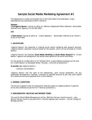 Social Media Marketing Contract PDF  Form