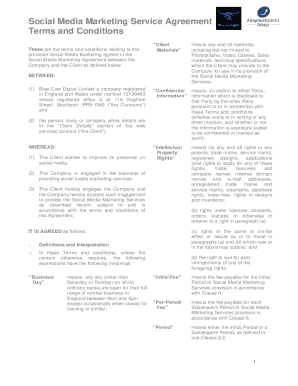 Social Media Marketing Contract PDF  Form