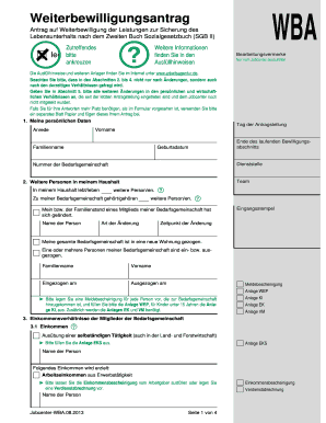 Weiterbewilligungsantrag Jobcenter PDF  Form