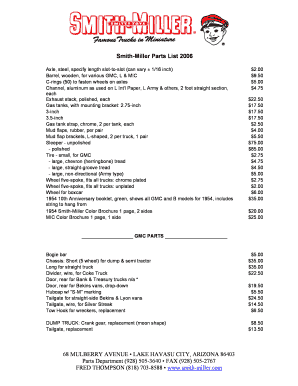 Smith Miller Parts  Form