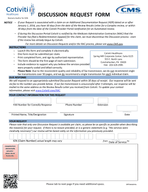 Cotiviti Discussion Request Form