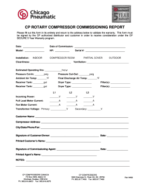 CP ROTARY COMPRESSOR COMMISSIONING REPORT  Form