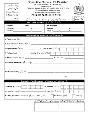 Pakistan Consulate Milan  Form