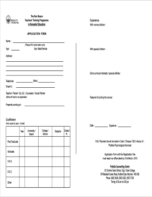 Ttc Application Form PDF