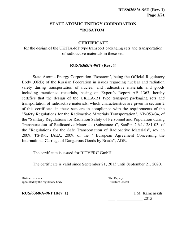  RUS6368A 96T Rev 1 Page 121 STATE ATOMIC ENERGY 2015-2024