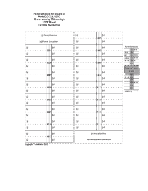 Square D Panel Schedule  Form