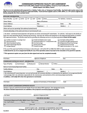 Santa Clara County Commissary  Form