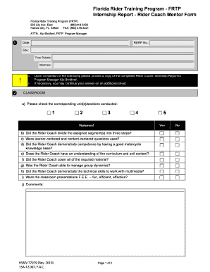 RiderCoach Mentor Form Flhsmv