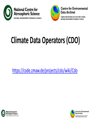 Climate Data Operators CDO Centre for Environmental Ceda Ac  Form