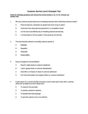 Customer Service Level 2 Answers  Form