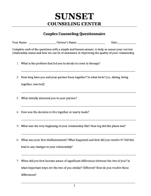 Couples Questionnaire  Form