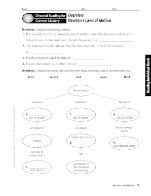 Directed Reading for Content Mastery Overview Work and Energy Answer Key  Form