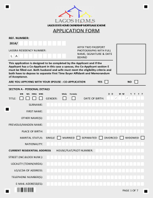 Lagos Homes Application Form