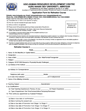 Hrdc Gndu  Form