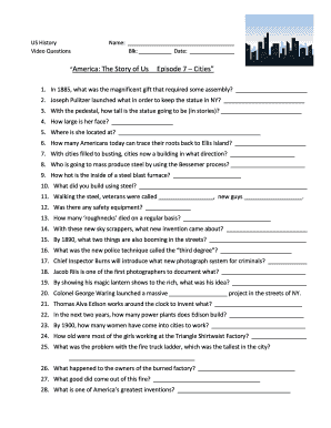 America the Story of Us Episode 7 Worksheet PDF  Form