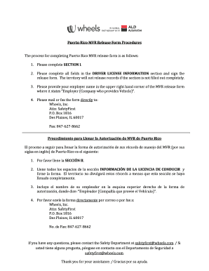 Puerto Rico Mvr Release Form
