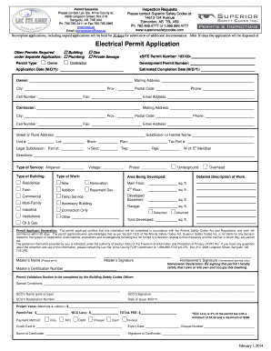 Electrical Permit Application Lac Ste Anne Lsac  Form