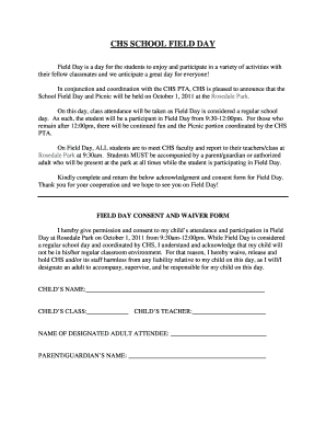 Field Day Waiver  Form